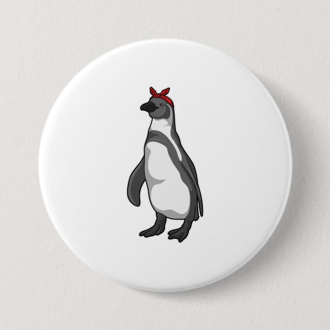 Penguin with Bandana 3 Inch Round Button (Front)