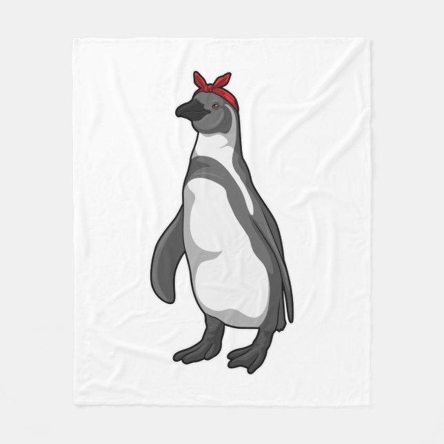Penguin with Bandana Fleece Blanket (Front)