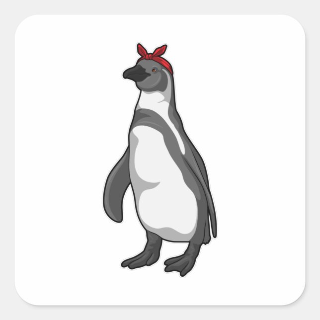 Penguin with Bandana Square Sticker (Front)