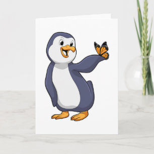 Penguin with Butterfly Card