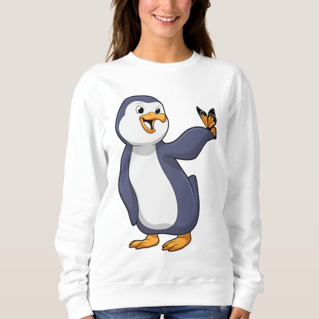 Penguin with Butterfly Sweatshirt (Front)