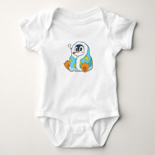 Penguin with Clinical thermometer Baby Bodysuit
