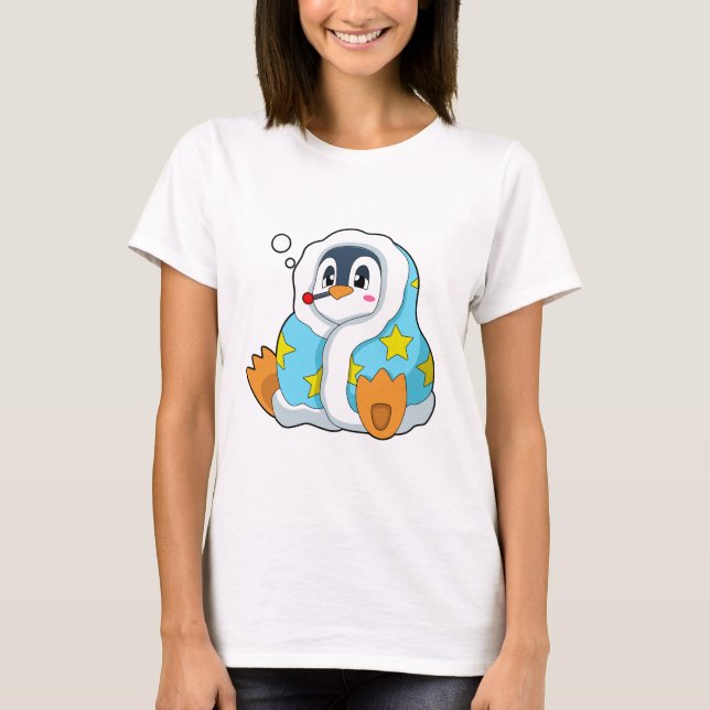 Penguin with Clinical thermometer T-Shirt (Front)
