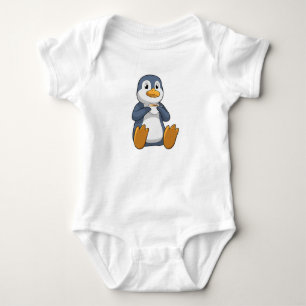Penguin with Coffee Cup Baby Bodysuit