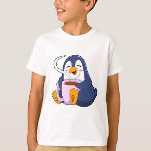 Penguin with Cup of Coffee T-Shirt