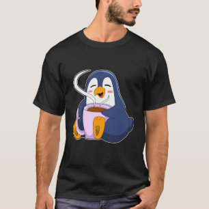 Penguin with Cup of Coffee T-Shirt