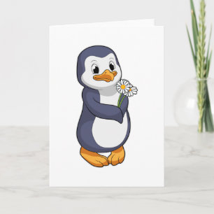 Penguin with Daisy Card
