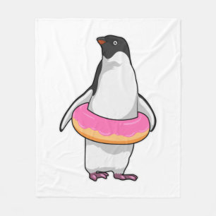 Penguin with Doughnut Fleece Blanket