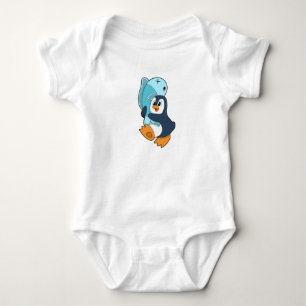 Penguin with Fish Baby Bodysuit