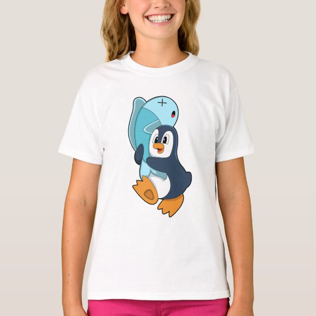 Penguin with Fish T-Shirt (Front)