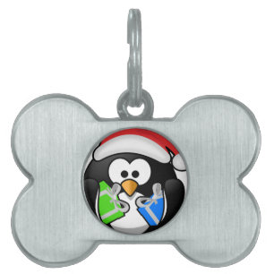 Penguin with Gifts Pet ID Tag