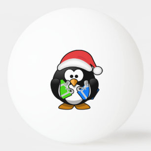 Penguin with Gifts Ping Pong Ball