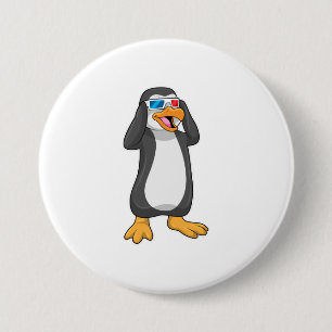 Penguin with Glasses 3 Inch Round Button