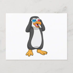 Penguin with Glasses Postcard
