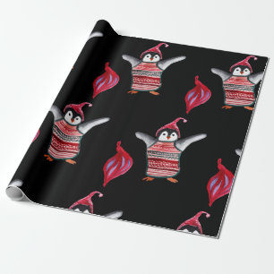 Penguin with Hat Wrapping Paper