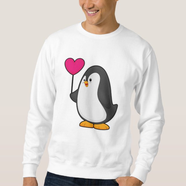 Penguin with Heart Balloon Sweatshirt (Front)