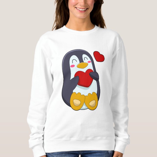 Penguin with Heart Sweatshirt (Front)