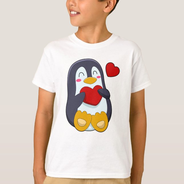 Penguin with Heart T-Shirt (Front)