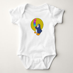 Penguin with Ice cream Baby Bodysuit