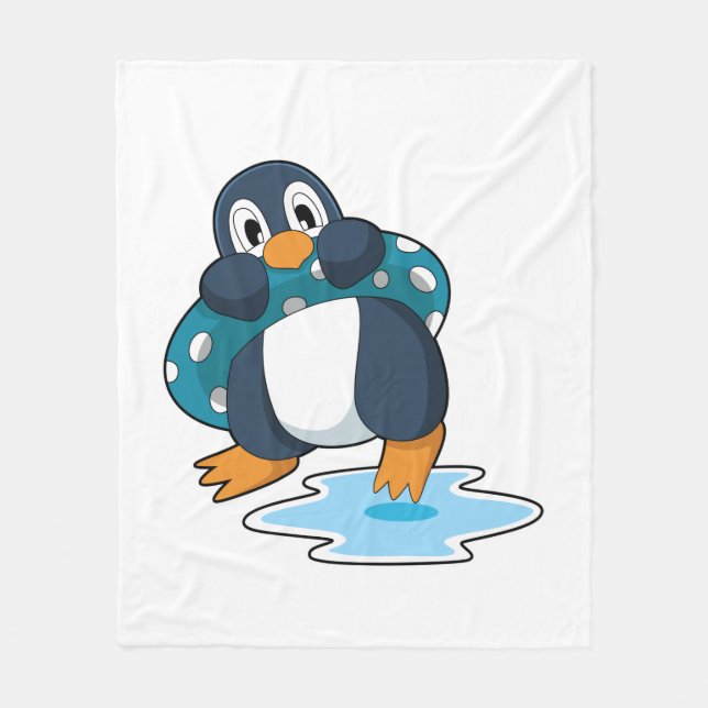 Penguin with Lifebuoy Fleece Blanket (Front)