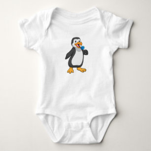 Penguin with Lollipop Sweets Baby Bodysuit