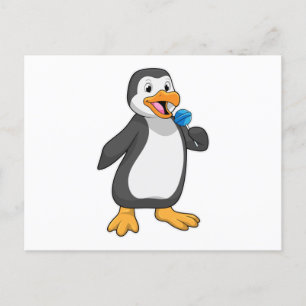 Penguin with Lollipop Sweets Postcard