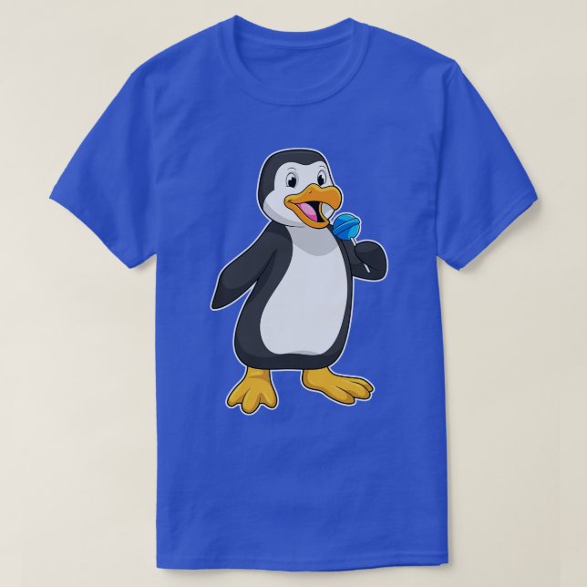 Penguin with Lollipop Sweets T-Shirt (Design Front)