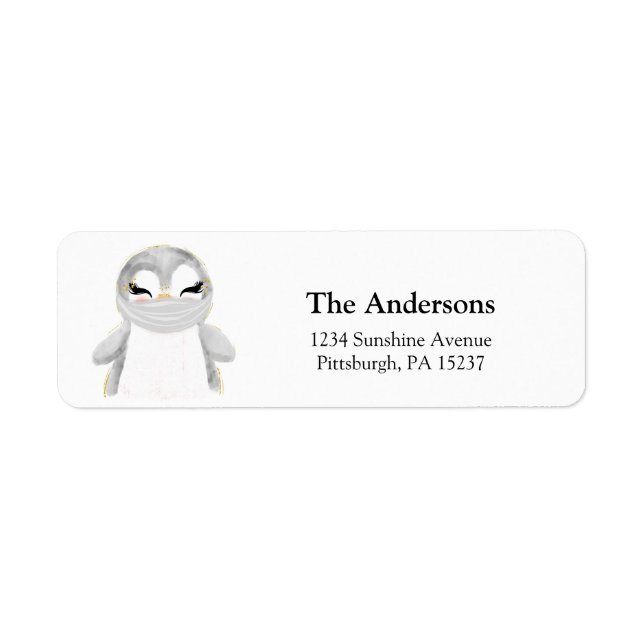 Penguin with Mask Return Address (Front)