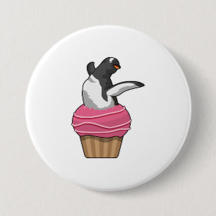 Penguin with Muffin 3 Inch Round Button