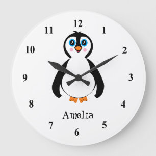 Penguin with pink cheeks Clock