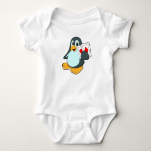 Penguin with Poker cards Baby Bodysuit