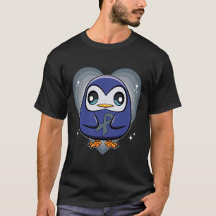 Penguin With Ribbon World Dyslexia Awareness  T-Shirt