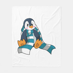 Penguin with Scarf Fleece Blanket