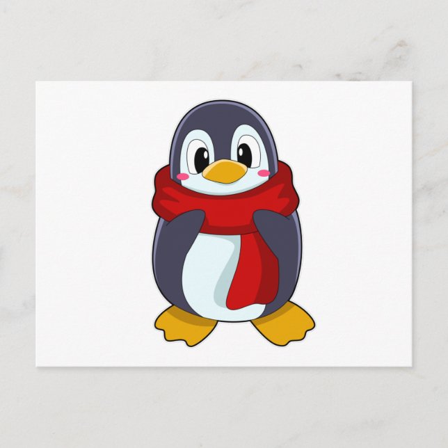 Penguin with Scarf Postcard (Front)
