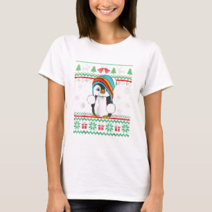 Penguin with Scarf Ugly Christmas Pyjamas T-Shirt