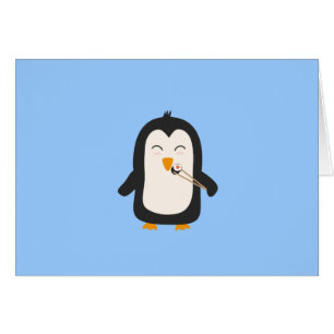 Penguin with sushi