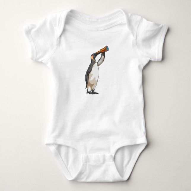 Penguin with Telescope Baby Bodysuit (Front)