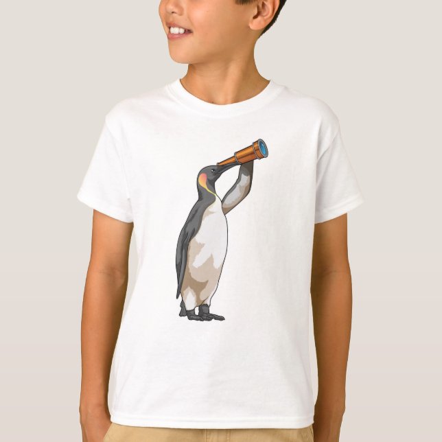 Penguin with Telescope T-Shirt (Front)