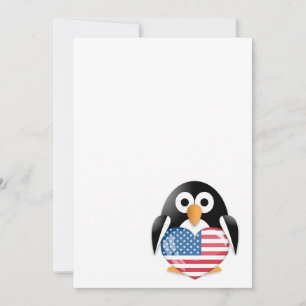 Penguin with USA flag