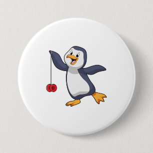 Penguin with Yo-Yo 3 Inch Round Button