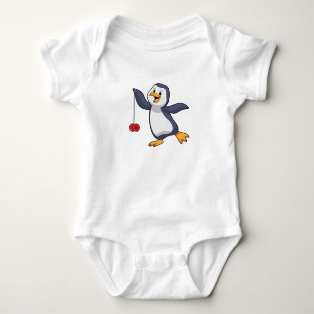 Penguin with Yo-Yo Baby Bodysuit (Front)