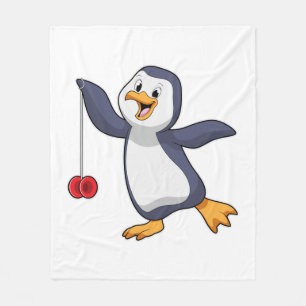 Penguin with Yo-Yo Fleece Blanket