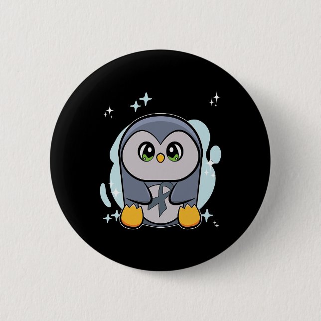 Penguin World Dyslexia Awareness  2 Inch Round Button (Front)