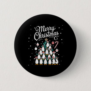 Penguin Xmas Tree Penguine Christmas Tree Merry Ch 2 Inch Round Button