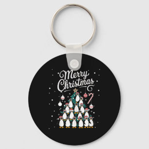 Penguin Xmas Tree Penguine Christmas Tree Merry Ch Keychain
