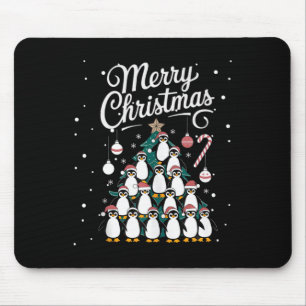 Penguin Xmas Tree Penguine Christmas Tree Merry Ch Mouse Pad