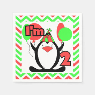 Penguins 2nd Birthday Paper Napkins