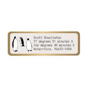 Penguins Adresse de retour personnalisée OR Bordur