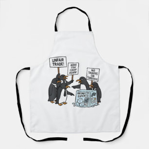 Penguins Against Tariffs Anti Trump  Apron