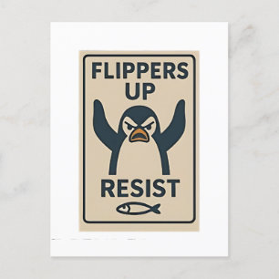 Penguins Against Tariffs Anti Trump Garden Flag   Holiday Postcard